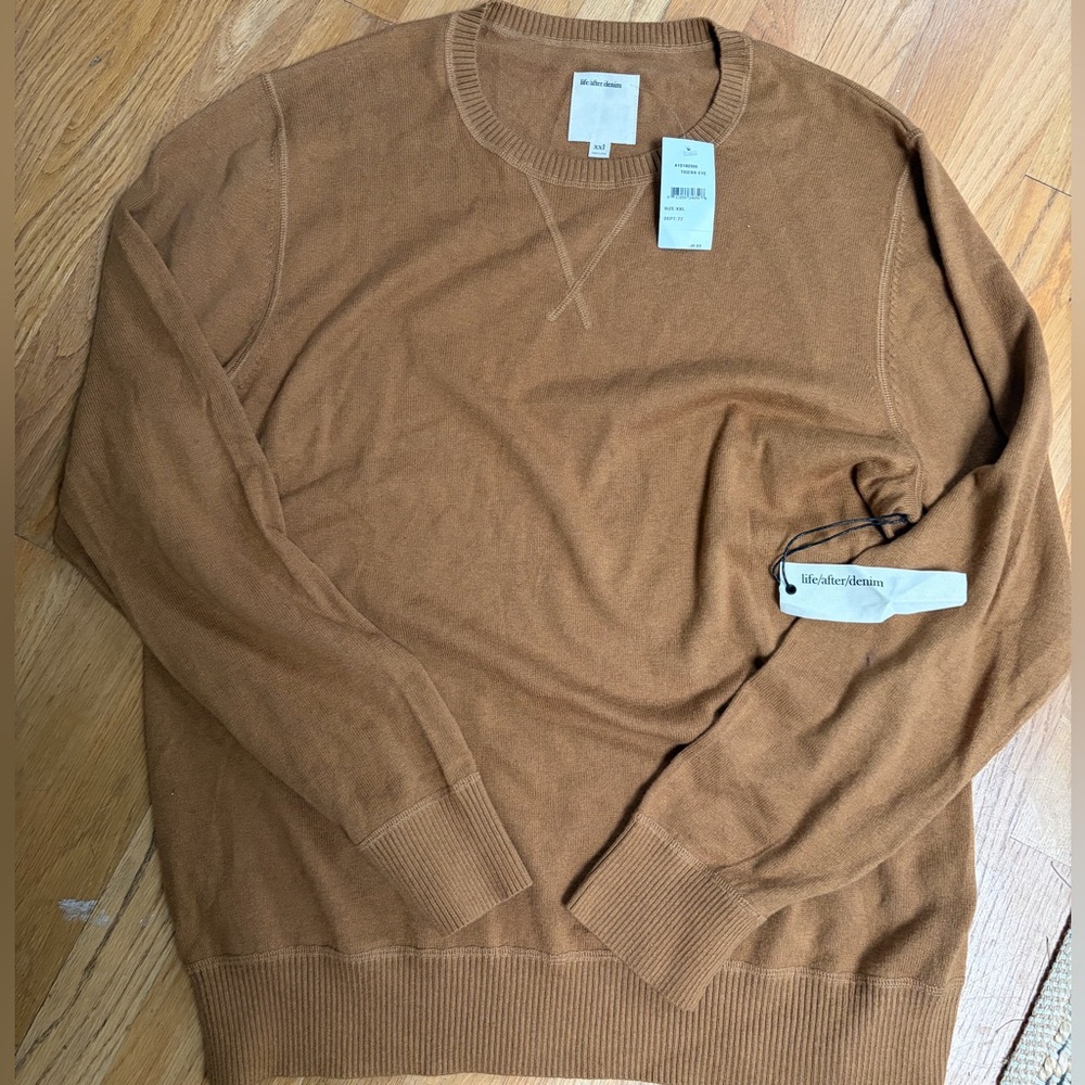 Life After Denim Men’s Crewneck Sweater - Caramel Brown